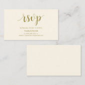 Modern Rustiek, Goud script, online RSVP Informatiekaartje (Voorkant / Achterkant)