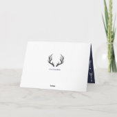 Modern rustiek grijs & marine herten & pijl dank u bedankkaart (Achterkant)
