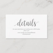 Modern Rustiek, Grijze kleur, Bruiloftsdetails Informatiekaartje (Voorkant)