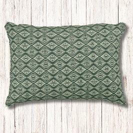 Modern rustiek groen geometrisch patroon accent kussen