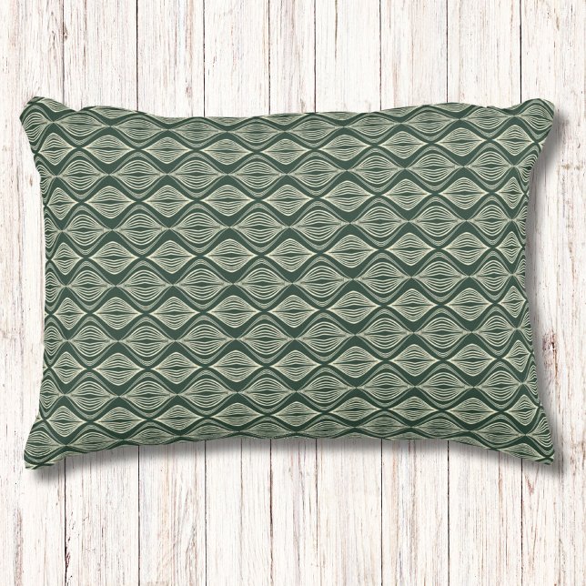 Modern rustiek groen geometrisch patroon accent kussen (Creator heeft geüpload)