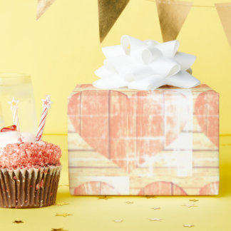 Modern rustiek hart inpakpapier