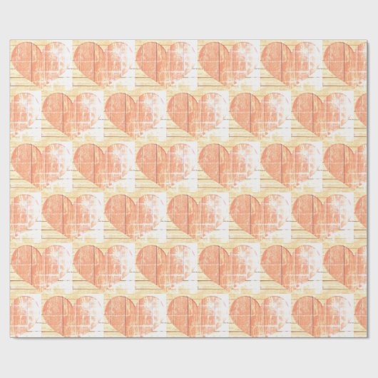 Modern rustiek hart inpakpapier (Vlak)