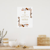 Modern Rustiek Herfst Bloem Doop Welkom Bord Poster (Keuken)