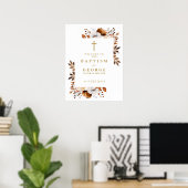 Modern Rustiek Herfst Bloem Doop Welkom Bord Poster (Thuiskantoor)