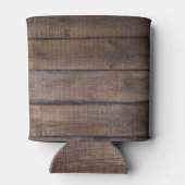 Modern rustiek hout de nacht voor de bruiloft blikjeskoeler (Achterkant)