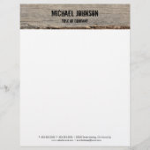 Modern rustiek hout persoonlijk briefhoofd (Voorkant)