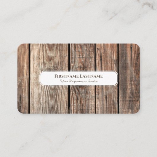 Modern rustiek houten interieur design elegant wit visitekaartje (Voorkant)