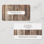 Modern rustiek houten interieur design elegant wit visitekaartje (Voorkant / Achterkant)