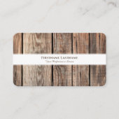 Modern rustiek houten interieur witte strepen visitekaartje (Voorkant)