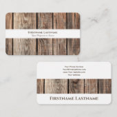 Modern rustiek houten interieur witte strepen visitekaartje (Voorkant / Achterkant)