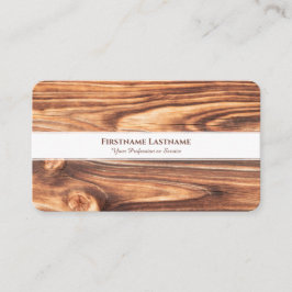 Modern rustiek houten interieur witte strepen visitekaartje