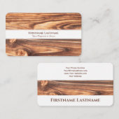 Modern rustiek houten interieur witte strepen visitekaartje (Voorkant / Achterkant)