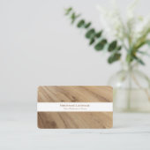 Modern rustiek houten interieur witte strepen visitekaartje (Staand voorkant)