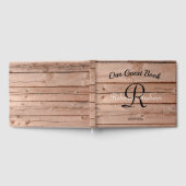Modern rustiek houten monogram gastenboek (Volledig)