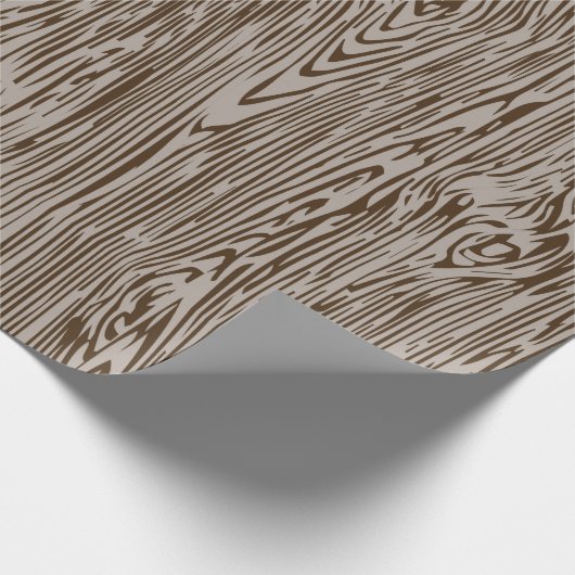 Modern rustiek houtnerf inpakpapier bruin (Hoek)