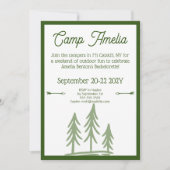 Modern Rustiek Kamp Bachelorette Route Groen Kaart (Voorkant)