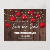 Modern rustiek kerstfeest Save the Date Aankondigingskaart (Voorkant)