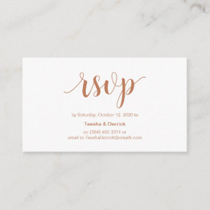 Modern Rustiek, Koperen Script, online RSVP Informatiekaartje