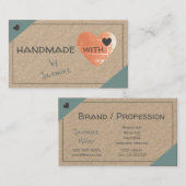 Modern rustiek kraftpapier design handwerk visitekaartje (Voorkant / Achterkant)
