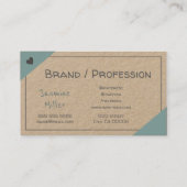 Modern rustiek kraftpapier design handwerk visitekaartje (Achterkant)