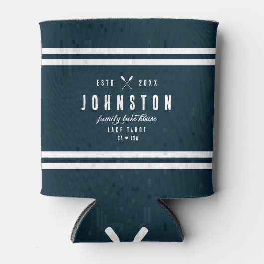 Modern rustiek Lake House | Navy White Blikjeskoeler (Voorkant)