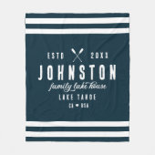 Modern rustiek Lake House | Navy White Fleece Deken (Voorkant)