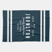 Modern rustiek Lake House | Navy White Theedoek (Horizontaal)