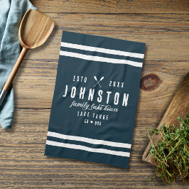 Modern rustiek Lake House | Navy White Theedoek