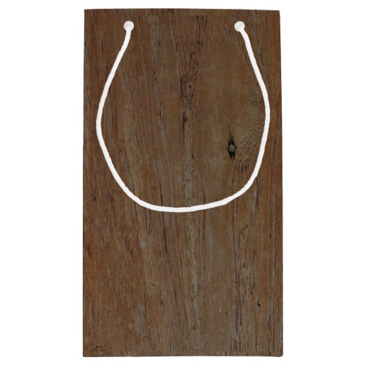 Modern Rustiek land bruiloft donkerbruin hout Klein Cadeauzakje (Achterkant)