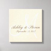 Modern rustiek linnen monogram canvas afdruk (Voorkant)