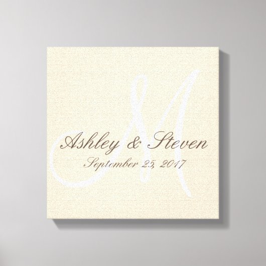 Modern rustiek linnen monogram canvas afdruk (Voorkant)