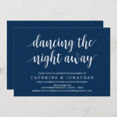 Modern Rustiek, Marine Blauw script, Verlovingsfee Kaart (Voorkant / Achterkant)