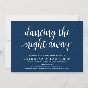 Modern Rustiek, Marine Blauw script, Verlovingsfee Kaart