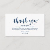 Modern Rustiek Marine Blauw Script, Wedding Dank u Informatiekaartje (Voorkant)