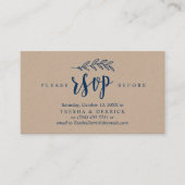 Modern rustiek, marineblauw, huwelijksfeest RSVP Informatiekaartje (Voorkant)