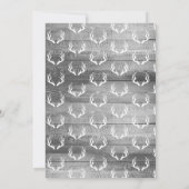 Modern rustiek marinehert & grijs hout Baby shower Kaart (Achterkant)