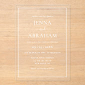 Modern rustiek minimaal elegant acryl uitnodigingen (Voorkant)