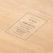 Modern rustiek minimaal elegant acryl uitnodigingen (Laagn)