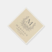 Modern rustiek monogram champagne bruiloft servett servet (Hoek)