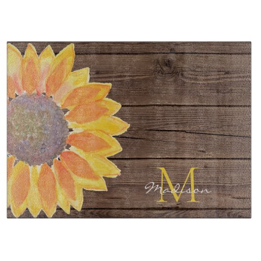 Modern rustiek monogram snijplank (Voorkant)