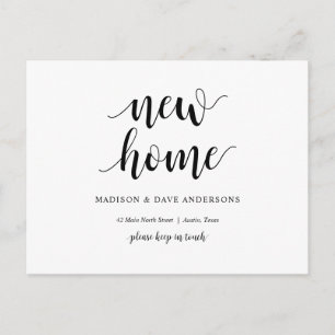 Modern rustiek, nieuw huisadres Aankondiging Briefkaart