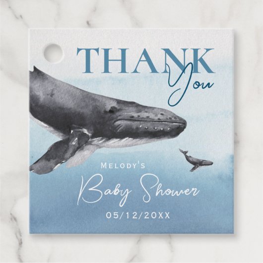 Modern rustiek oceaan Baby shower dank u Bedankjes Labels (Voorkant)