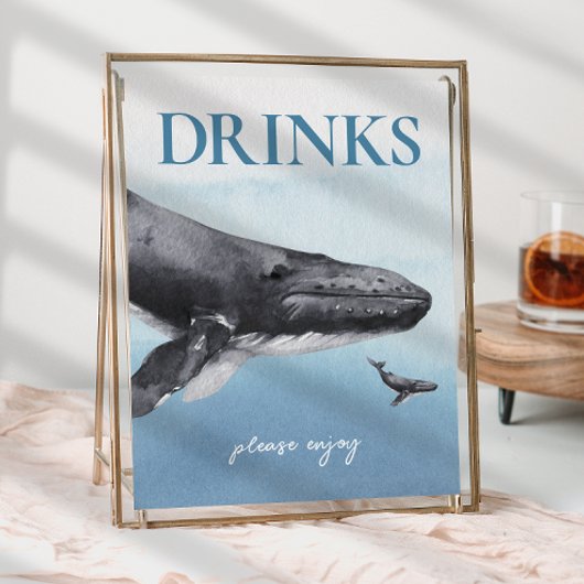Modern rustiek oceaan Baby shower Drinken teken Poster