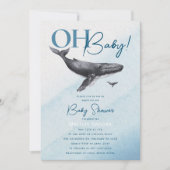 Modern rustiek oceaan Baby shower Oh Baby! Kaart (Voorkant)