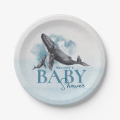 Modern rustiek oceaan Baby shower Papieren Bordje (Voorkant)