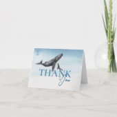 Modern rustiek oceaan gevouwen Baby shower Bedankkaart (Voorkant)