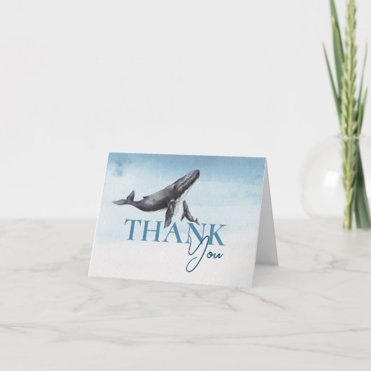 Modern rustiek oceaan gevouwen Baby shower Bedankkaart (Voorkant)