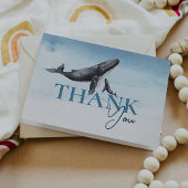 Modern rustiek oceaan gevouwen Baby shower Bedankkaart