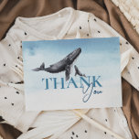 Modern rustiek oceaan plat Baby shower Bedankkaart<br><div class="desc">Introductie van onze moderne rustieke oceaan plat baby shower bedankje, een boeiend ontwerp dat prachtig combineert tropische elementen met minimalistische charme. Dit unieke ontwerp legt de essentie van een onder het zee thema vast, met rustgevende waterverf tinten blauw en grijs met nautische zeeen wezens. De casual maar verfijnde stijl spreekt...</div>